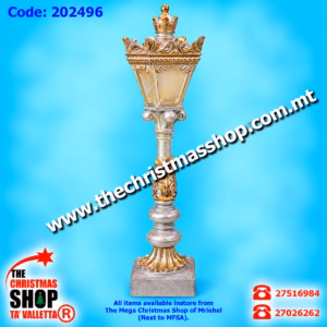 GLITTERED SILVER  RESIN LANTERN 50CM B/O 202496