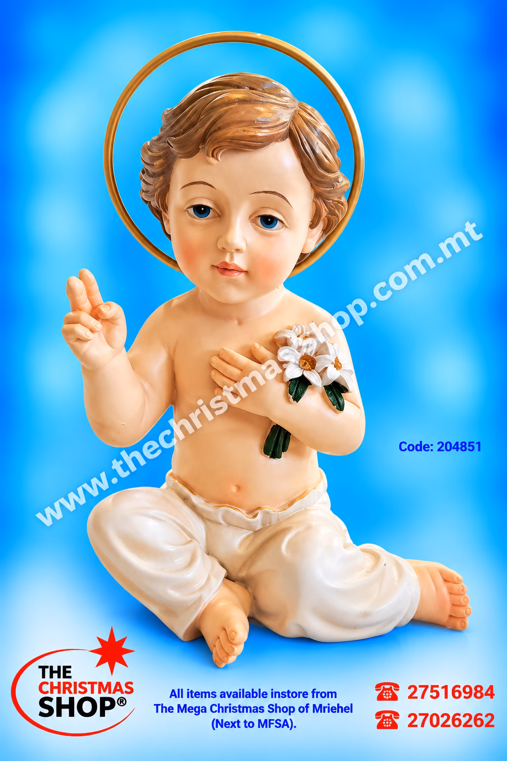 RESIN SITTING BABY JESUS 6X10CM 204851