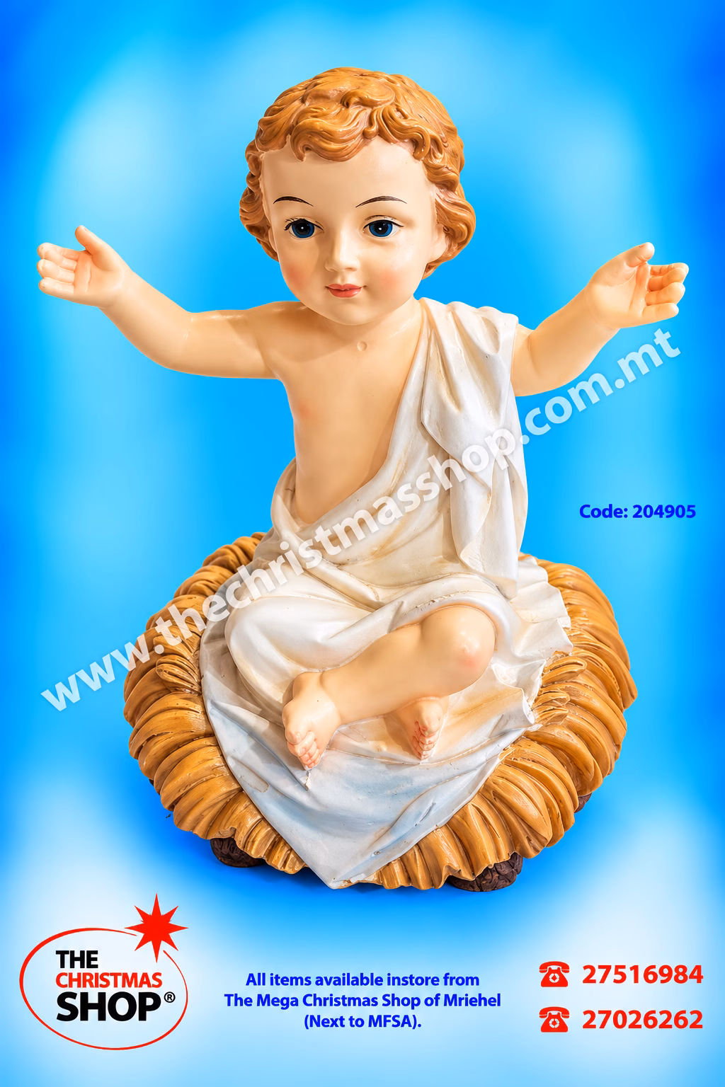 RESIN SITTING BABY JESUS 12X15CM 204905