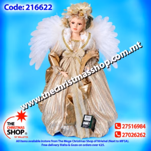 LED ANIMATED ANGEL GOLD 49.5X23X65CMS 216622