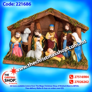 CRIB WITH 8 FIGURES 24X15CMS 221686