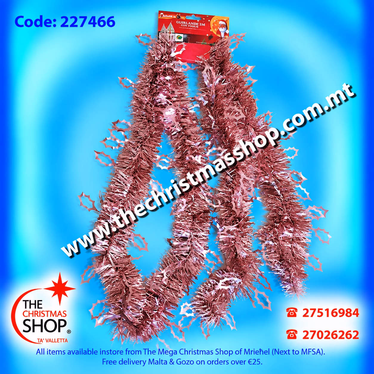 SILVER AND LIGHT PINK TINSEL 2MTR 227466 - Image 3