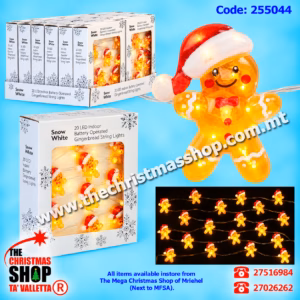 20 LED LIGHTS GINGER BREAD STRING. 255044