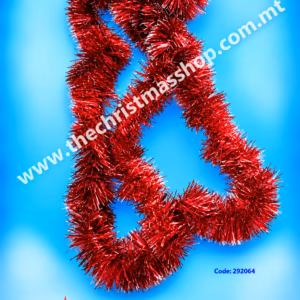 RED WITH SILVER TINSEL 2MTR 292064