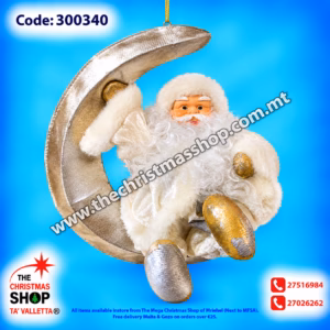 BATTERY OPERATTED MOON SANTA 30X30CM 300340