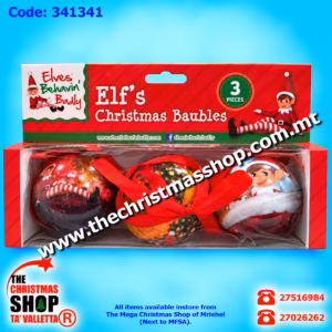 ELF CHRISTMAS BAUBLES SET OF 3 341341
