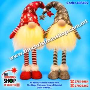 B/O LED LIGHT UP STANDING GNOME. 50CMS 408492