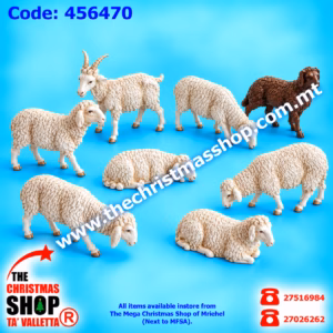 PACKET OF 7 SHEEP AND 1 DOG FOR 10CMS 456470