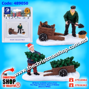 SNOW WORKERS WITH CART. RESIN. 7CMS. 489050