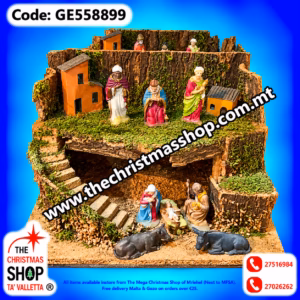 SMALL CRIB WITH NATIVITY FIGURES. GE558899