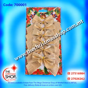 SET OF 6 SMALL BOWS GOLD 700001