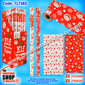 4MTRS ELF CHRISTMAS ROLL WRAP. 717283