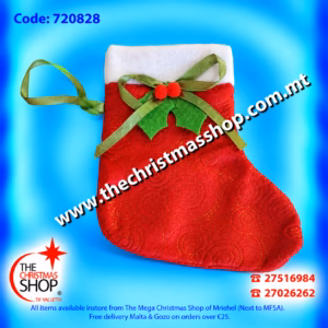PACKET OF 6 HANGING SMALL STOCKING 15X16CMS 720828