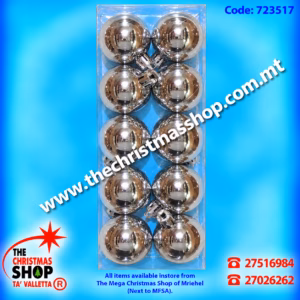 BOX OF 10 CHRISTMAS BAUBLES 723517
