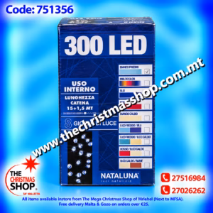 300 LED LIGHTS FOR INDOOR 15+1.5MT ICE WHITE 751356