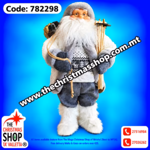 FATHER CHRISTMAS 60CM GREY AND WHITE DRESS 782298