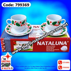 SET OF 6 COFFEE CUPS AND SAUCERS CHRISTMAS DESIGN 799369