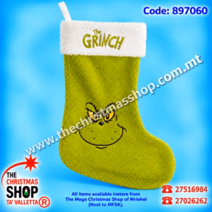 60CMS GREEN PLUSH GREEN STOCKING. 897060