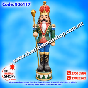 GLITTERED RESIN NUT CRACKER 95CMS 906117