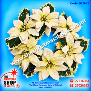 WHITE PONSIETTA WREATH 921685