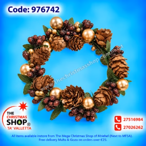 CANDLE RING HOLDER FOR CHRISTMAS 9CMS 976742